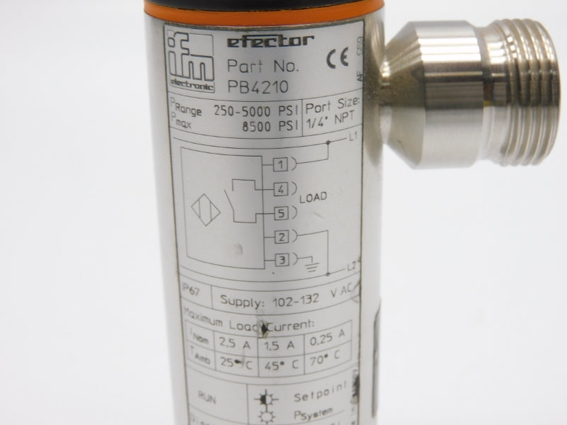 IFM EFECTOR PB4210 102-132VAC 2.5A 8500PSI NSNP