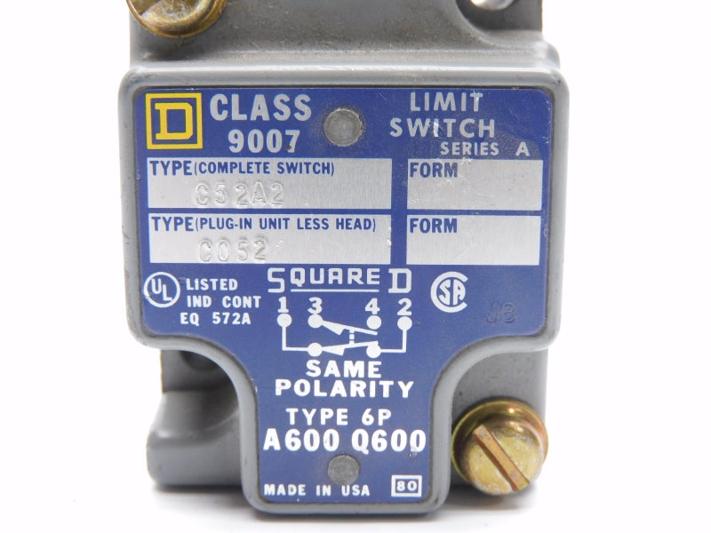 SQUARE D 9007C052 SER. A UNMP