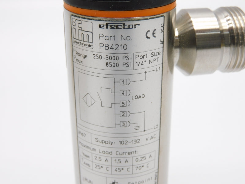 IFM EFECTOR PB-500PSBN14-HFBOW/LS//V PB4210 102-132VAC 2.5A 8500PSI NSMP