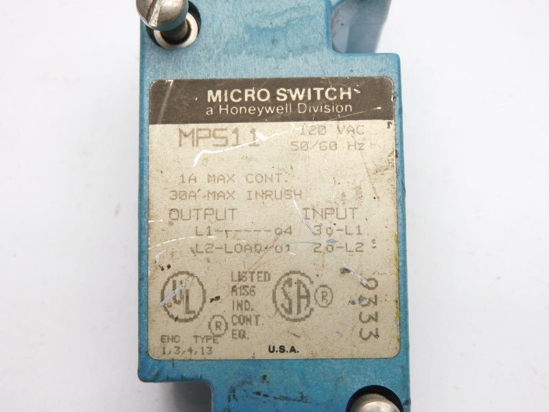 MICRO SWITCH MPS11 120VAC 30A UNMP