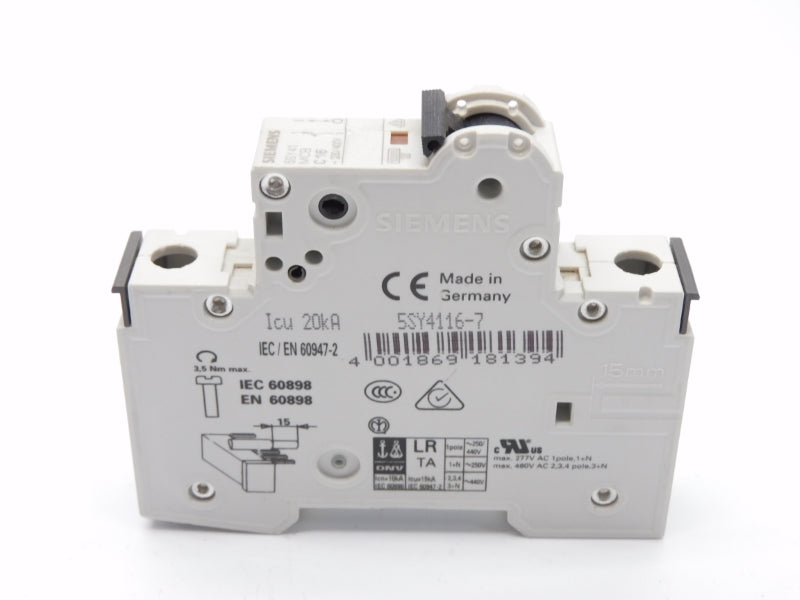 SIEMENS 5SY4116-7 230/400V 16A UNMP