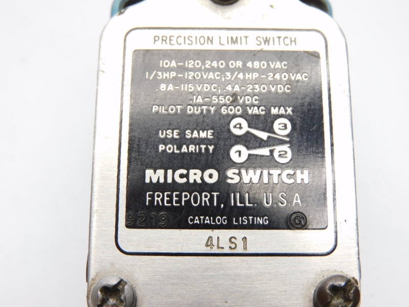 MICRO SWITCH 4LS1 600VAC 10A UNMP