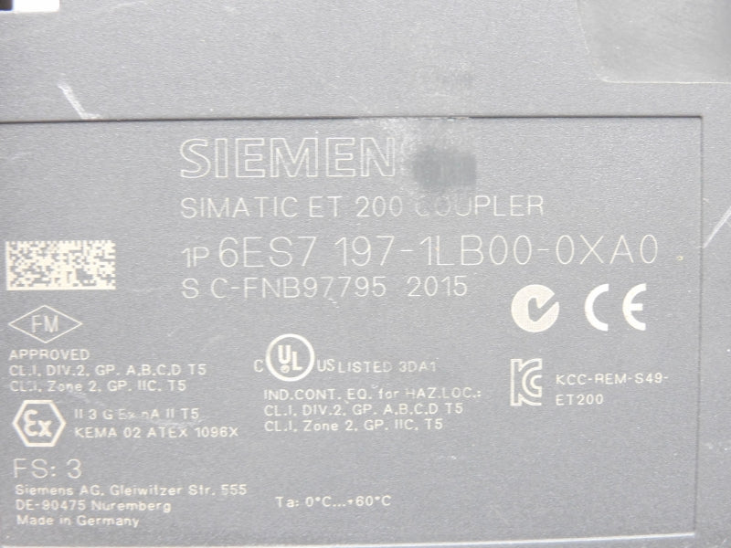 SIEMENS 6ES7197-1LB00-0XA0 UNMP