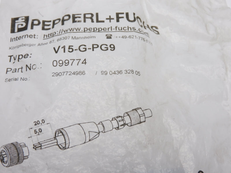 PEPPERL+FUCHS V15-G-PG9 099774 NSMP