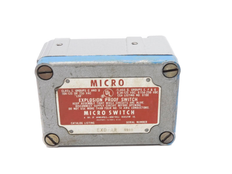 MICRO SWITCH EXD-AR 250VAC 10A (GREY) UNMP