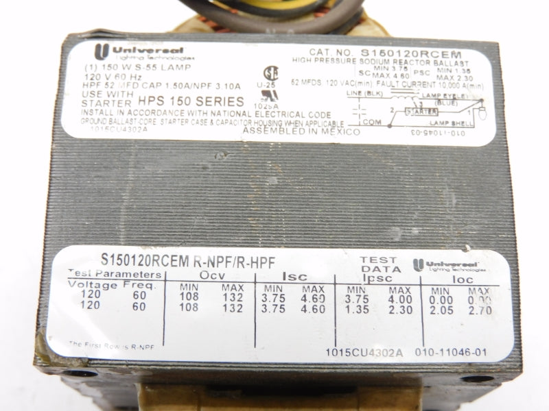 UNIVERSAL S150120RCEM 120V 1.50A NSNP