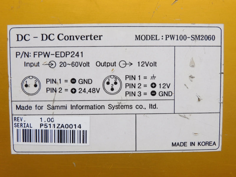 SAMMI INFORMATION SYSTEMS PW100-SM2060 FPW-EDP241 20-60V NSNP