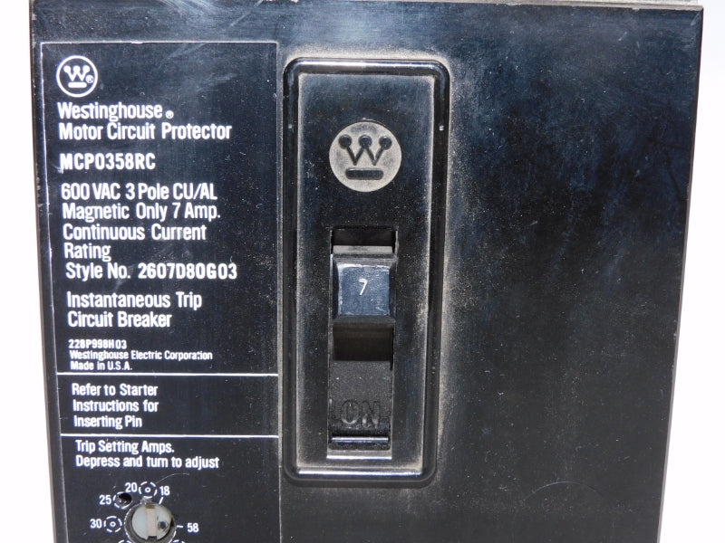 WESTINGHOUSE MCP0358RC 600VAC 7A UNMP