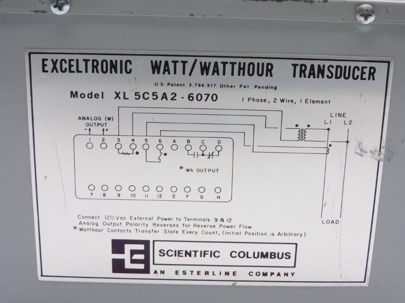 SCIENTIFIC COLUMBUS XL5C5A2-6070-V 120V 5A UNMP