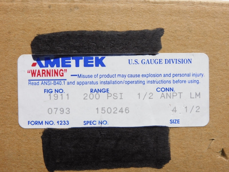 AMETEK 1911 200PSI NSMP