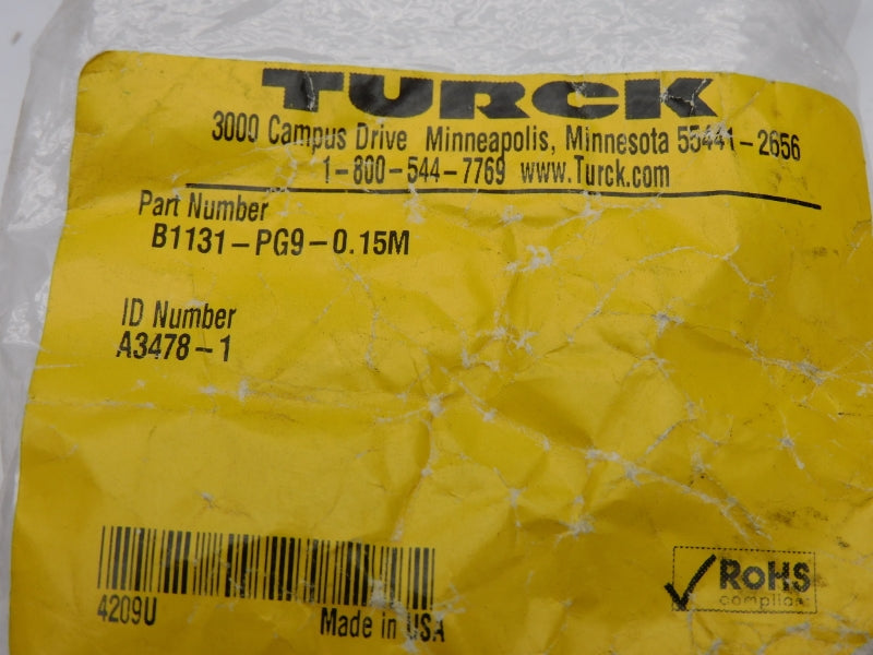 TURCK B1131-PG9-0.15M A3478-1 NSMP