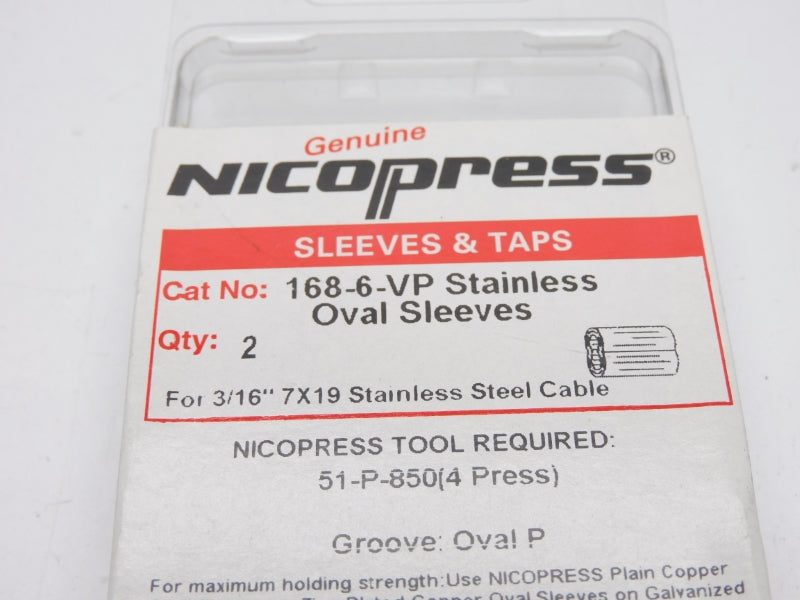 NICOPRESS 168-6-VP (PKG OF 2) NSMP