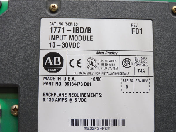 ALLEN BRADLEY 1771-IBD SER. B 5VDC 0.130A (NO TERMINAL) UNMP