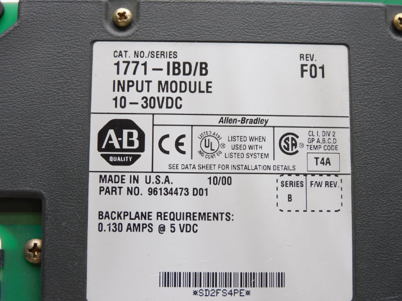 ALLEN BRADLEY 1771-IBD SER. B 5VDC 0.130A (NO TERMINAL) UNMP