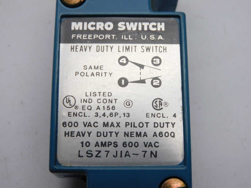 MICRO SWITCH LSZ7J1A-7N 600VAC 10A UNMP