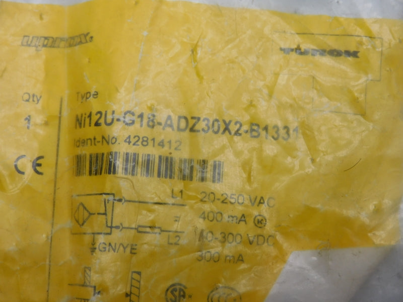 TURCK NI12U-G18-ADZ30X2-B1331 4281412 20-250VAC 10-300VDC NSMP