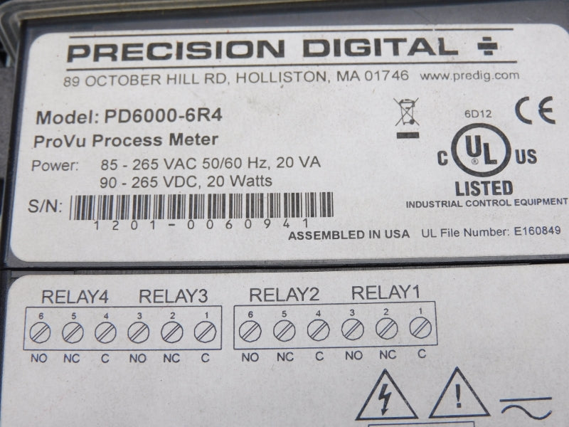 PRECISION DIGITAL PD6000-6R4 90-265VDC NSNP