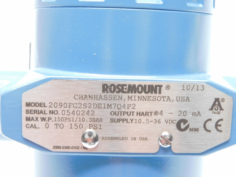 ROSEMOUNT 2090FG2S2DE1M7Q4P2 10.5-36VDC 0-150PSI NSMP