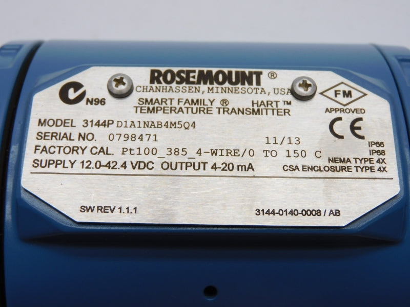 ROSEMOUNT 3144PD1A1NAB4M5Q4 12.0-42.4VDC 0-150'C NSMP
