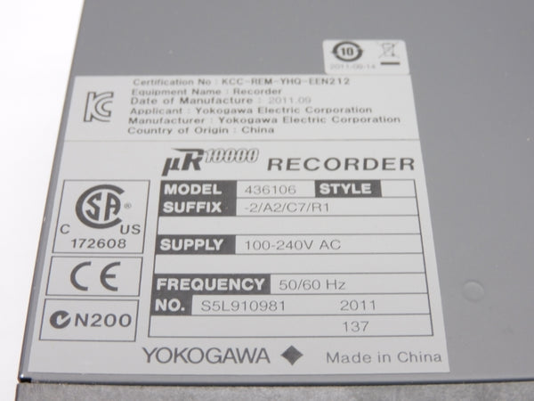 YOKOGAWA 436106-2/A2/C7/R1 100-240VAC NSNP