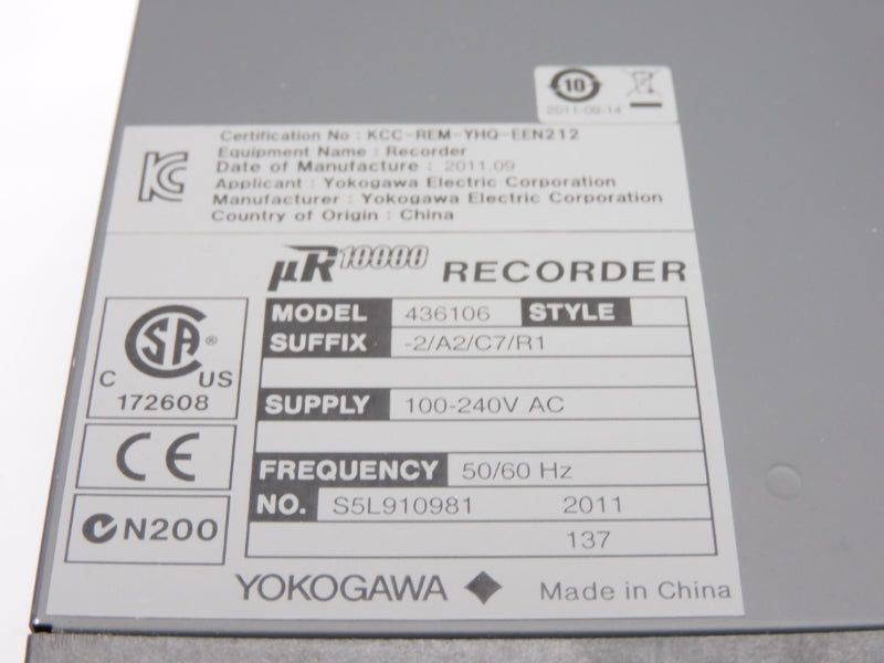 YOKOGAWA 436106-2/A2/C7/R1 100-240VAC NSNP