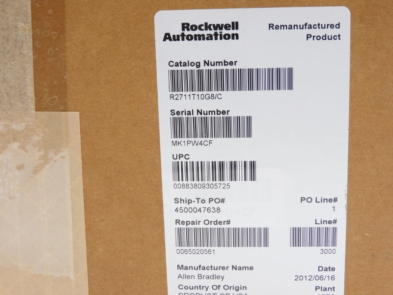 ALLEN BRADLEY 2711-T10G8 SER. C F/W 4.48 100-240VAC 0.4-0.25A REMAN