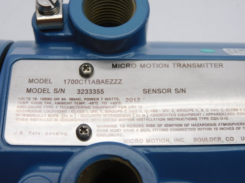 MICRO MOTION 1700C11ABAEZZZ 18-100VDC NSMP