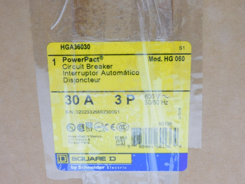 SQUARE D HGA36030 600V 30A NSMP