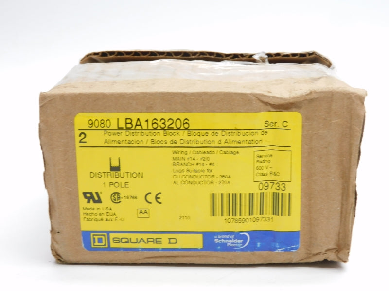 SQUARE D 9080LBA163206 SER. C 600V 350A (PKG OF 2) NSMP