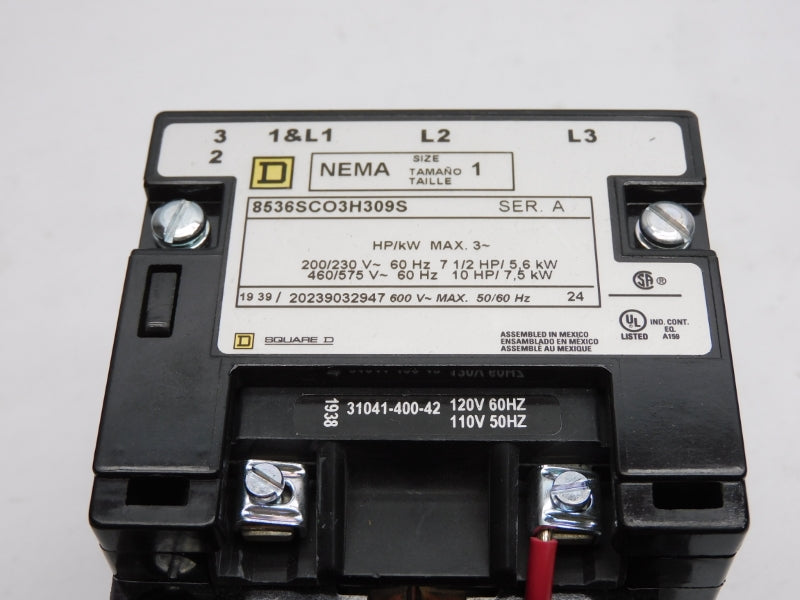 SQUARE D 8536SCO3H309S SER. A 110/120V 3-9A NSNP