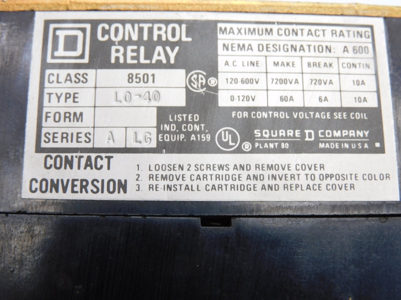SQUARE D 8501L040 SER. ALG 110/120V 60A NSNP