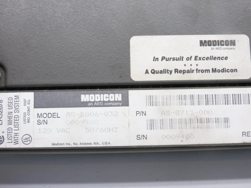 MODICON AS-B806-032 AS-8713-000 120VAC UNMP