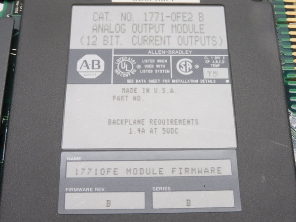 ALLEN BRADLEY 1771-OFE2 SER. B F/W B 5VDC 1.4A UNMP