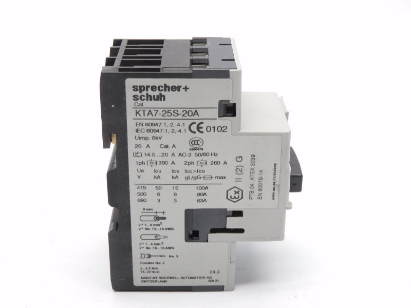 SPRECHER+SCHUH KTA7-25S-20A 690V 14.5-20A NSMP