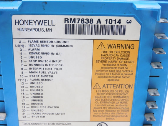 HONEYWELL RM7838A1014 120VAC UNMP