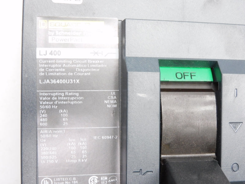 SQUARE D LJA36400U31X 600V 400A (AS PICTURED) NSNP