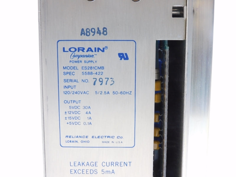LORAIN ES281CMB 57491 120/240VAC 5/2.5A (NO TERMINAL) UNMP