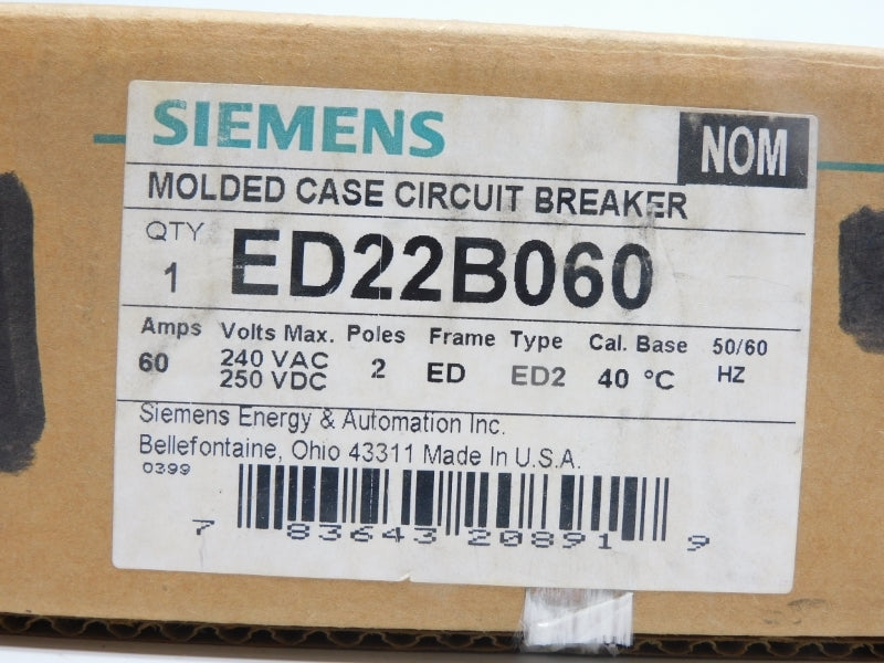 SIEMENS ED22B060 240VAC 60A NSMP