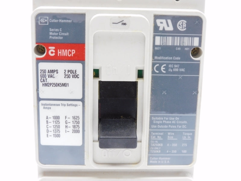 CUTLER HAMMER HM2P250K5M01 SER. C 600VAC 250A NSMP