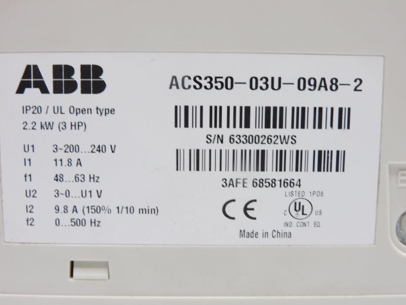 ABB ACS350-03U-09A8-2 200-240V 11.8A NSNP