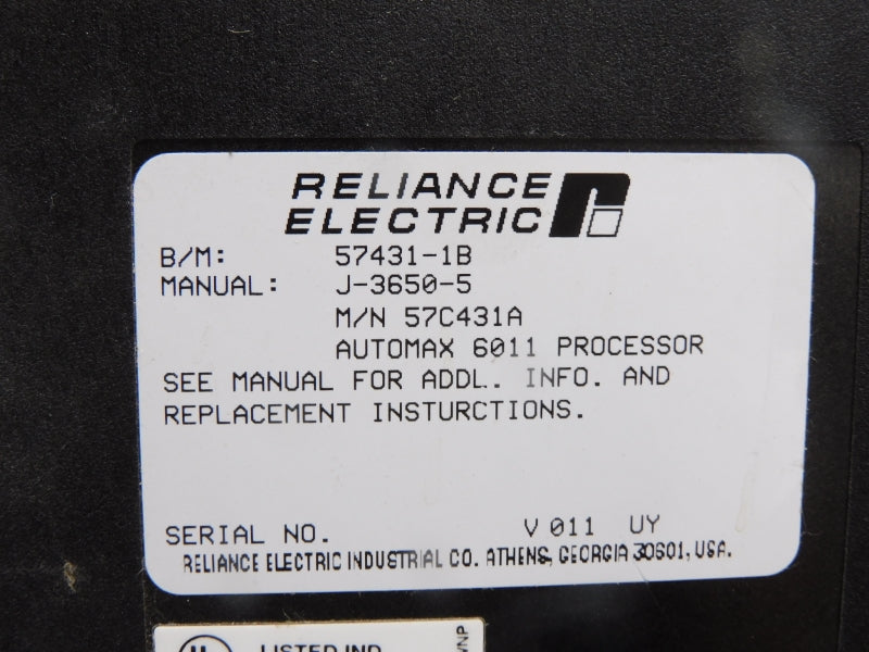 RELIANCE ELECTRIC 57C431A (NO BATTERY) UNMP