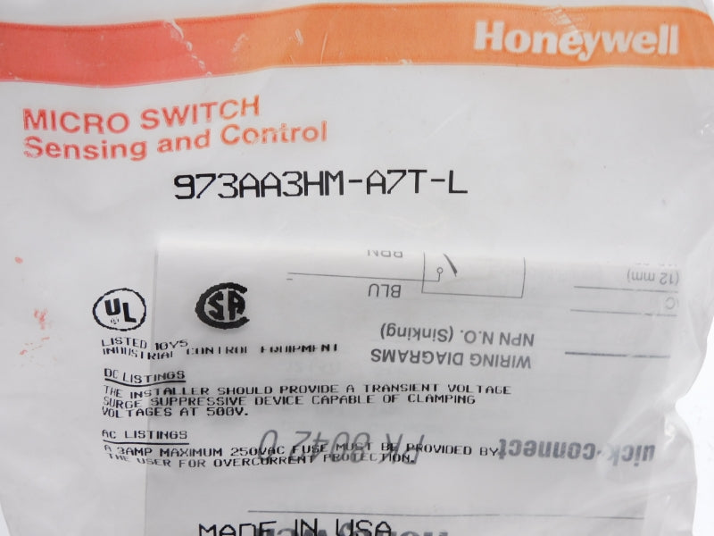 HONEYWELL 973AA3HM-A7T-L 250VAC 3A NSMP