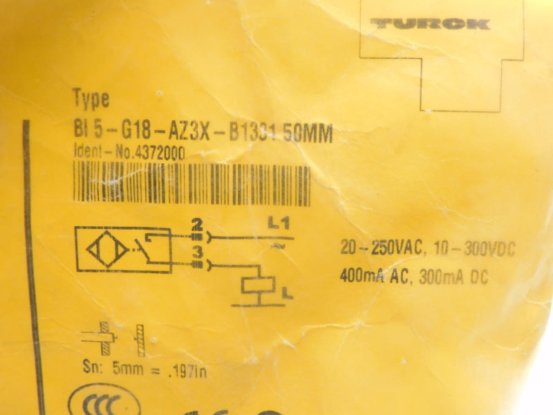 TURCK BI5-G18-AZ3X-B1331 50MM 4372000 20-250VAC 10-300VDC NSMP