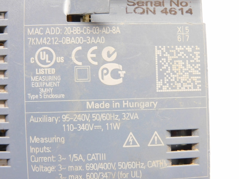 SIEMENS 7KM4212-0BA00-3AA0 690/400V 1/5A (AS PICTURED) UNMP