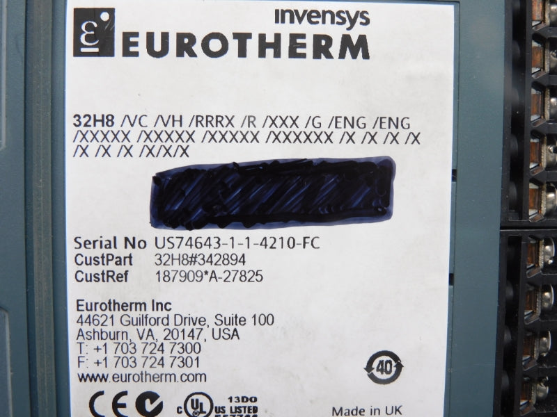 EUROTHERM 32H8/VC/VH/RRRX/R/XXX/G/ENG/ENG/XXXXX 240VAC 2A NSNP