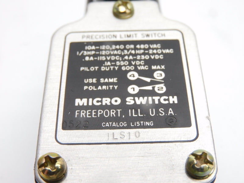 MICRO SWITCH 1LS10 600VAC 10A NSNP