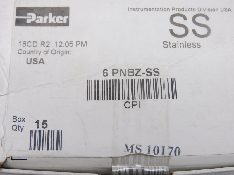 PARKER 6PNBZ-SS (PKG OF 15) NSFS