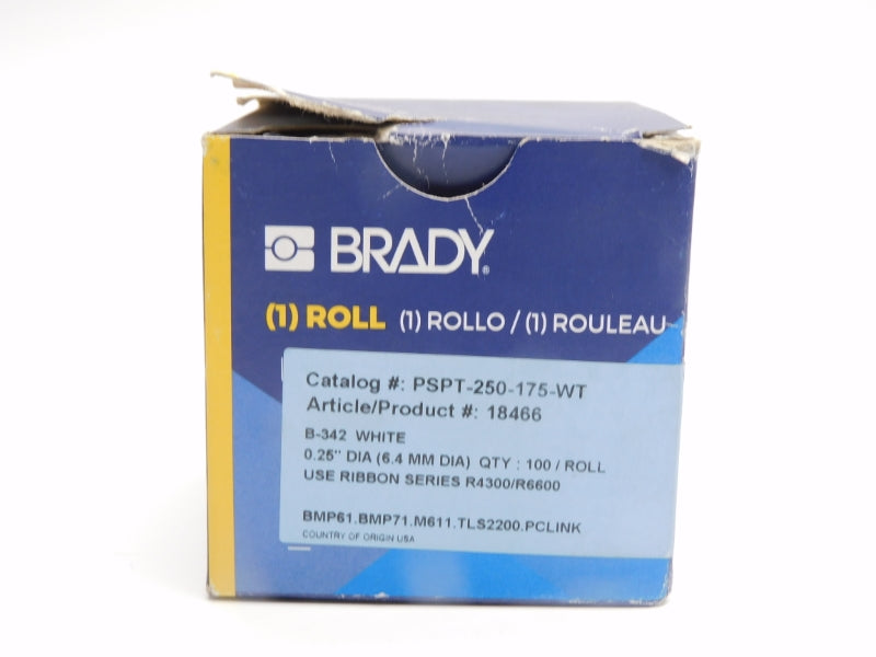 BRADY PSPT-250-175-WT (PKG OF 100) NSMP