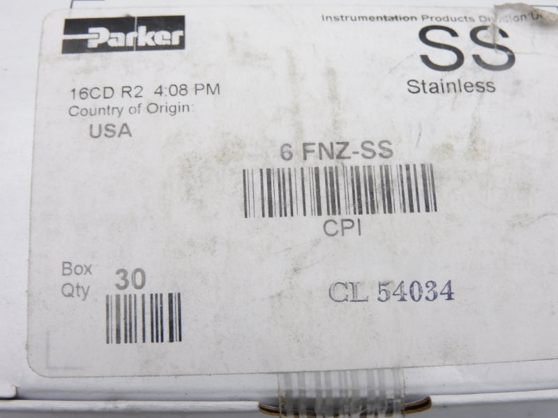 PARKER 6FNZ-SS (PKG OF 30) NSFS