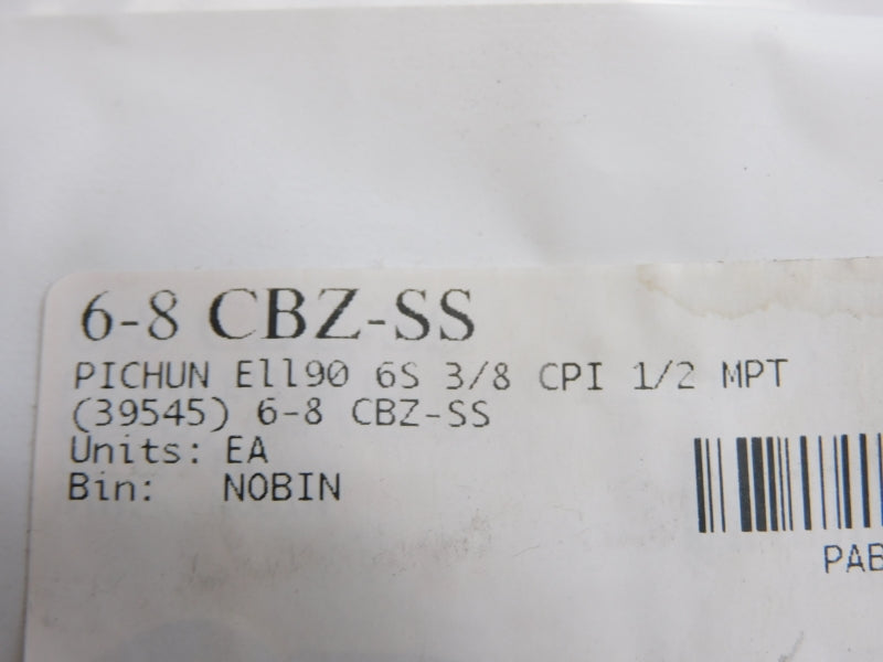 PARKER 6-8CBZ-SS 3/8"x1/2" NSNP